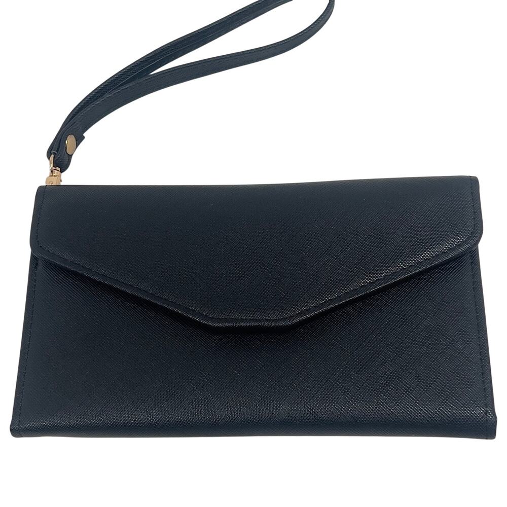 Zoppen Travel RFID Blocking Passport ID Wallet Black Vinyl Detachable Wristlet